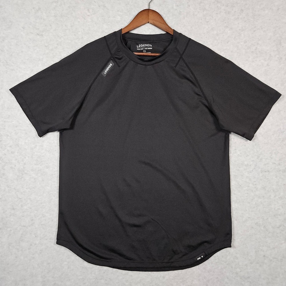 Legends Enzo Men's XL Black T-Shirt Athletic Performance Gym Workout Activewear